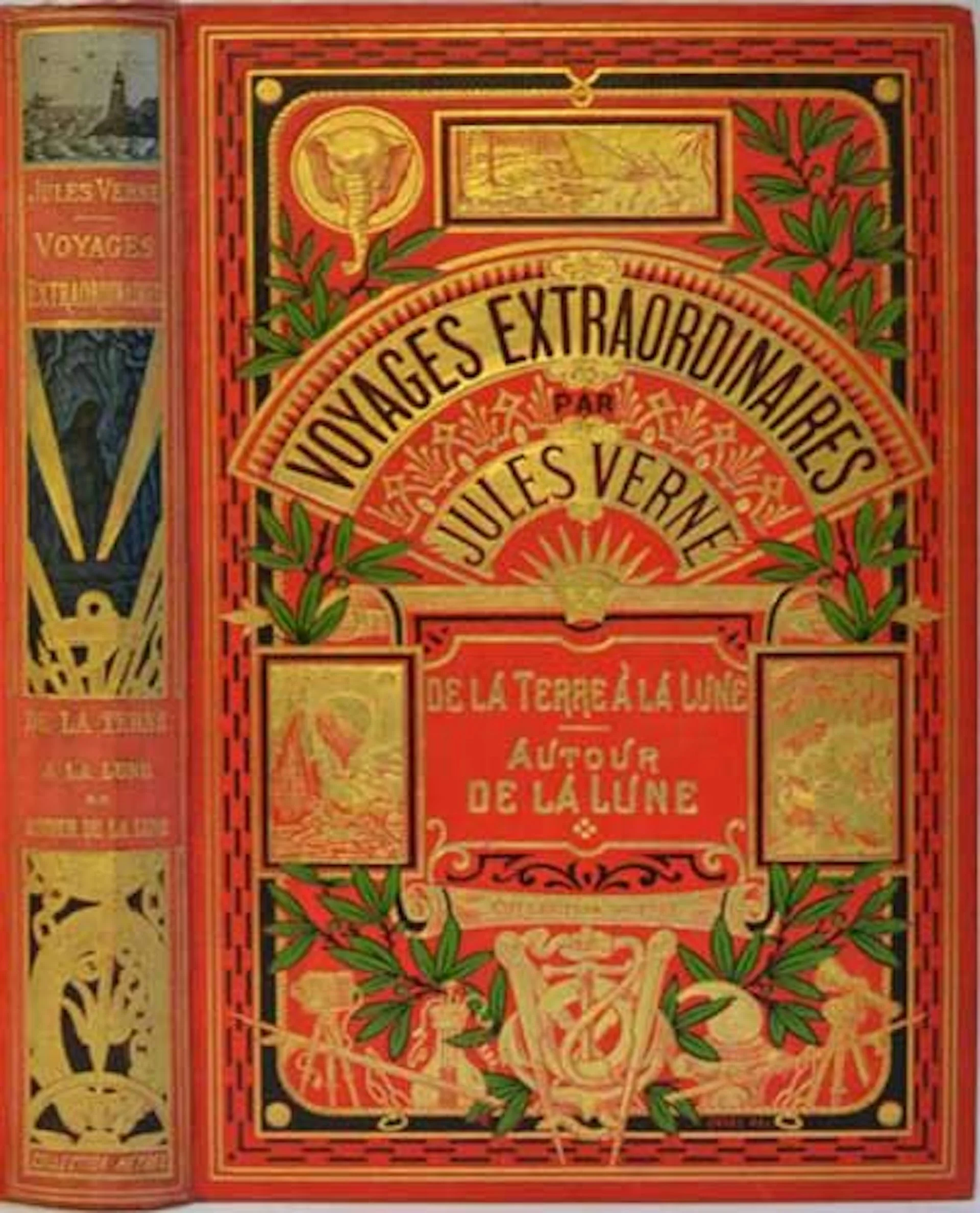 An original copy of 'From the Earth to the Moon' in French